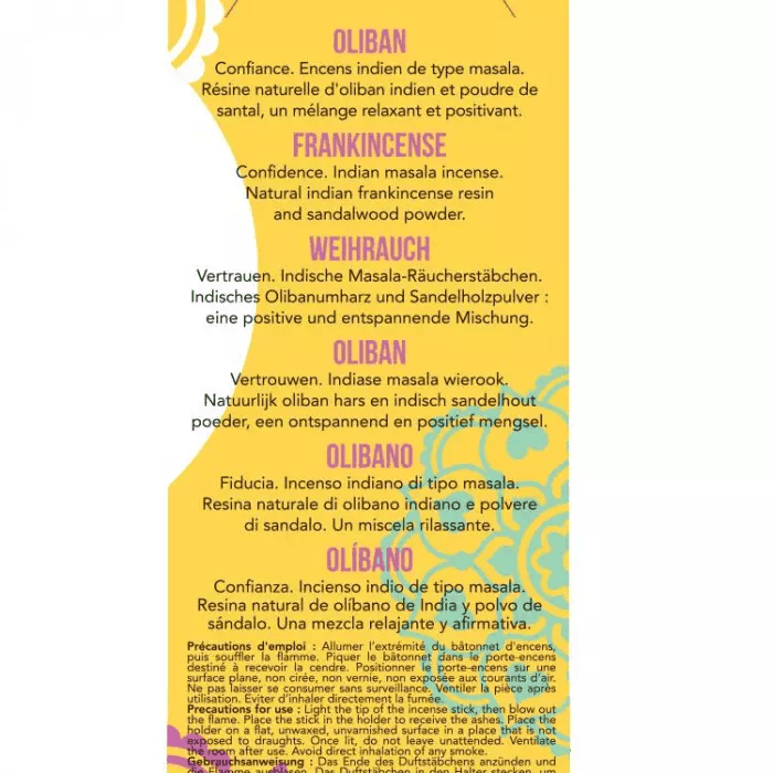 100% természetes, ICEA minősített, FAIR TRADE indiai masala füstölőpálca- ellazulás, belső béke, bizalom